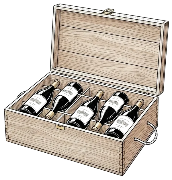 Illustration caisse de vins